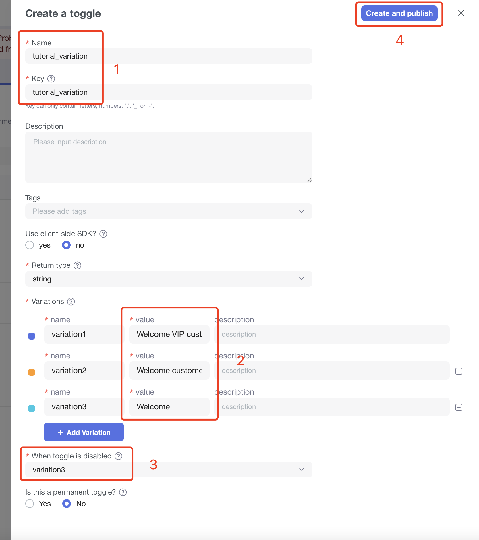 create toggle